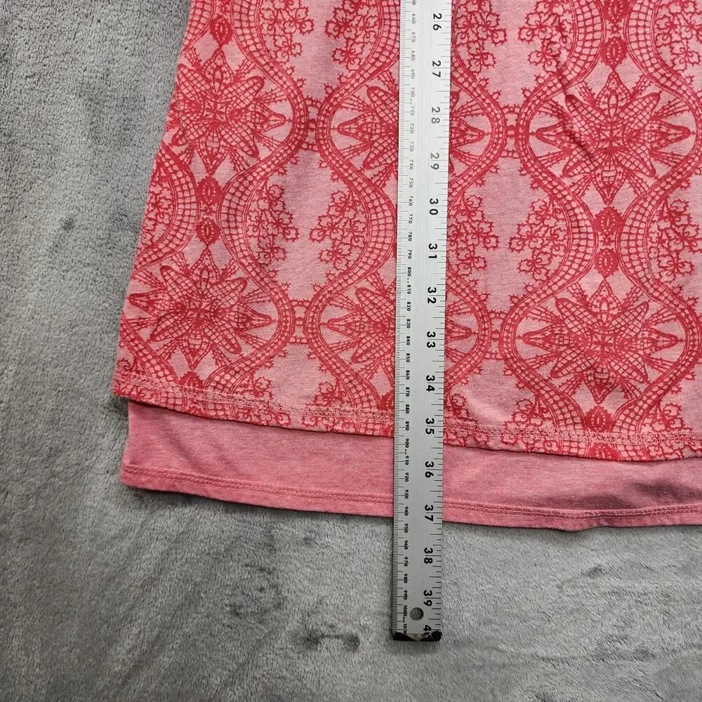 Athleta Dress Womens S Pink Burnout Vyasa Sleeveless Double Layer Tie Waist Airy